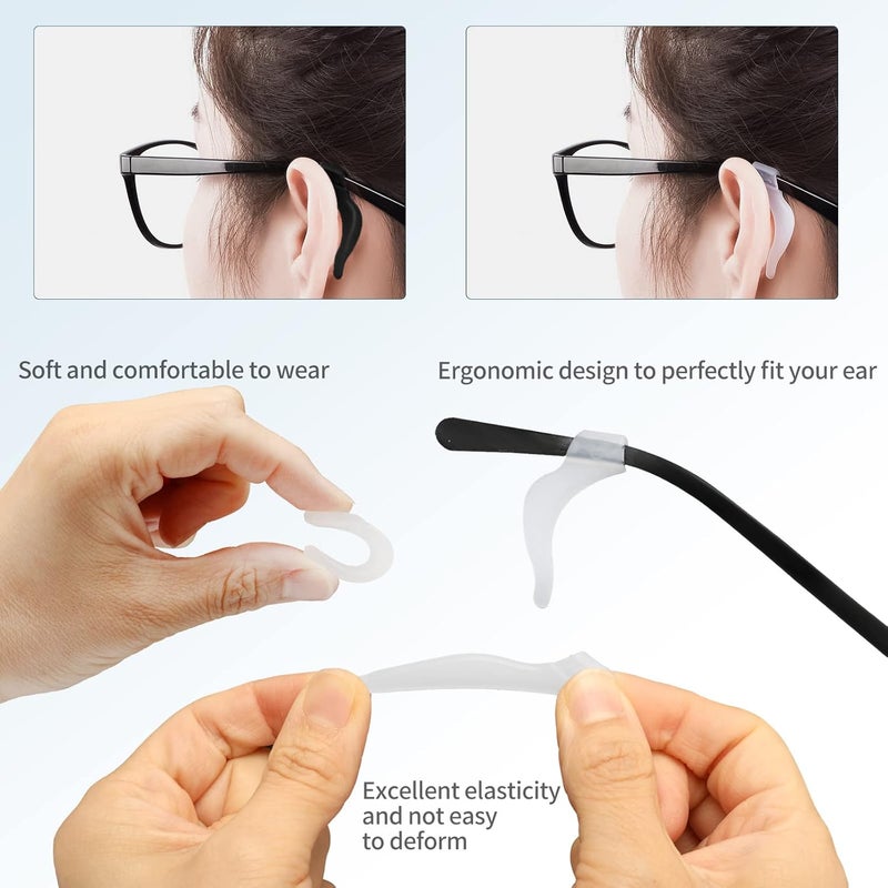 KAJUDA 16 Pairs Glasses Ear Grip, Anti Slip Eyeglass Holder, Silicone Eyewear Retainers Hook for Sunglasses, Sports, Study - Image 5